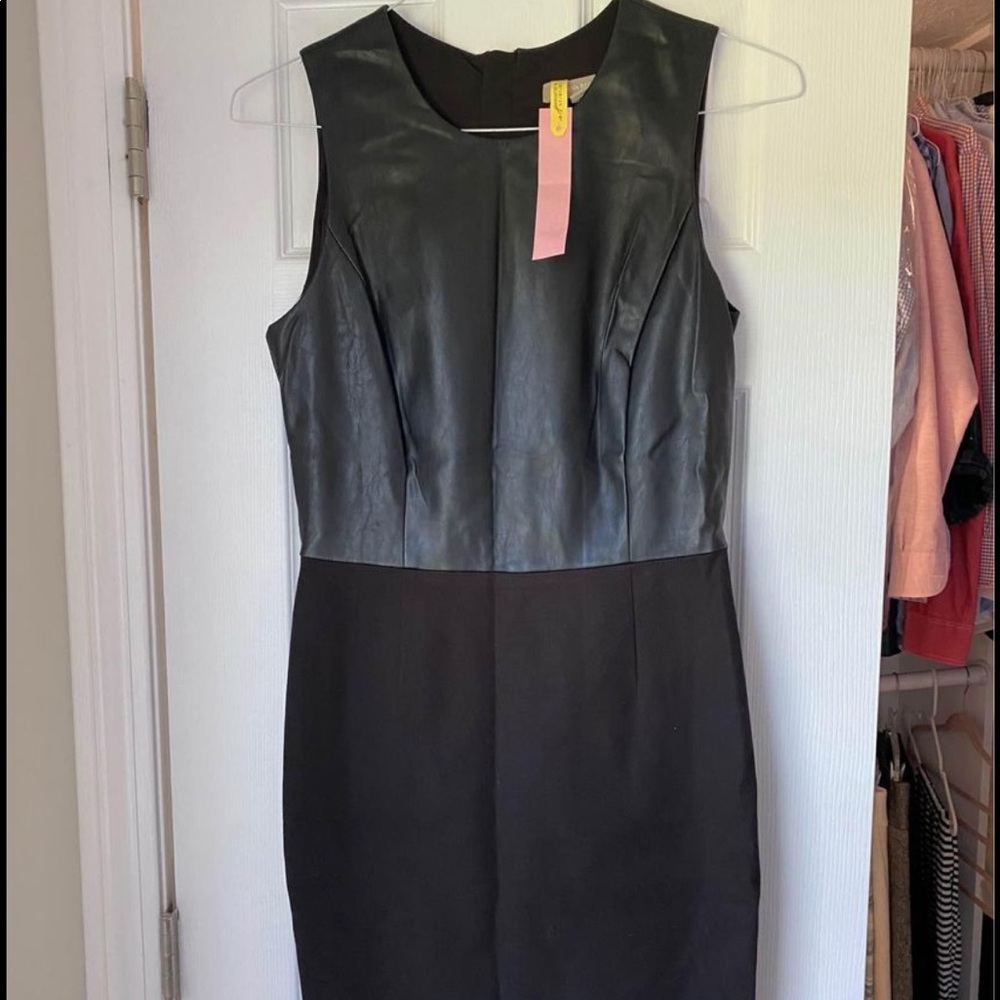 Banana republic faux leather top dress